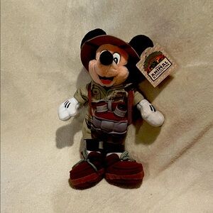VTG Disney Safari Mickey Plush with Red and Tan Accents Disney’s Animal Kingdom